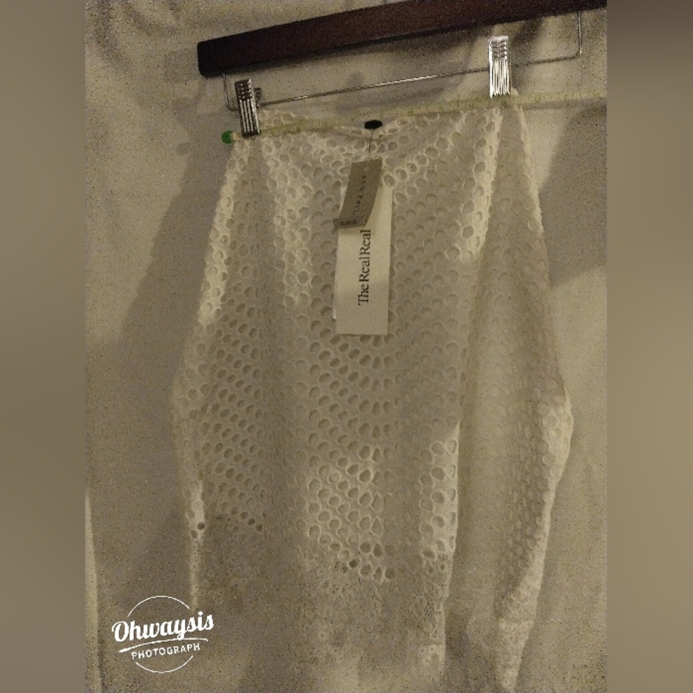 Ann Taylor White Eyelet Midi Skirt " XXS "